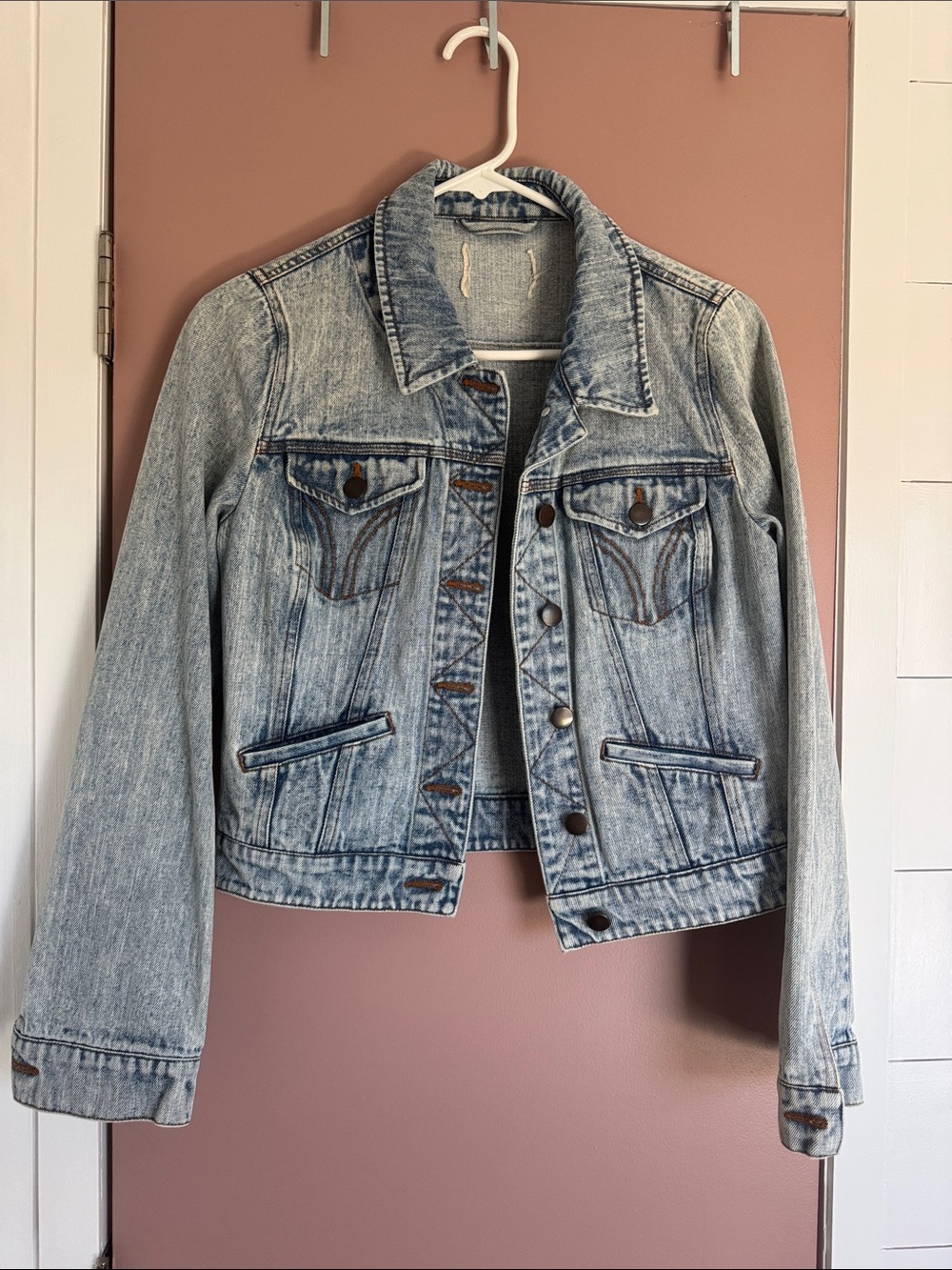 Vintage Light Blue Washed Denim Jacket